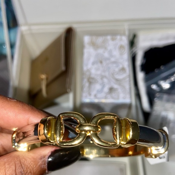 Charter Club Two-Tone Horsebit Bangle Bracelet - Picture 2 of 4